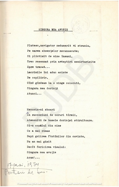 M-1076-1130-24 - 55 de Poezii în manuscris dactilografiat. ALEXANDRU MIRCESCU